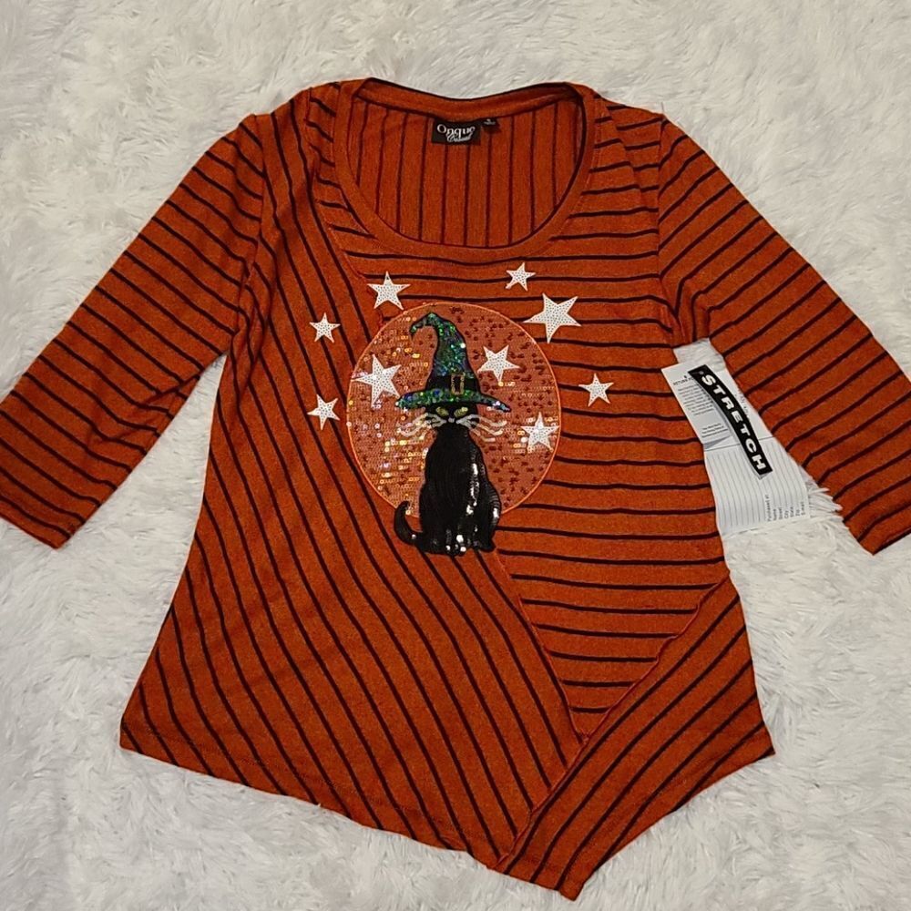 NEW Halloween Black Cat Onque Casual Top